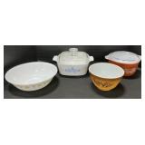 Pyrex, Corelle, Corningware Bowls & Cookware.