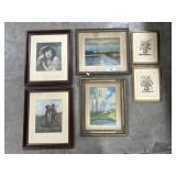 6 Vintage Art Prints.