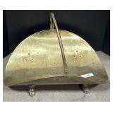 Brass Claw Foot Firewood Carrier.