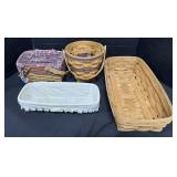 4 Longaberger Wicker Baskets.