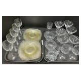 Heisey Glass Plates & Bowls, Stemmed Glasses.