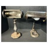 Steel & Cast Iron Bankerï¿½s Desk Lamps.