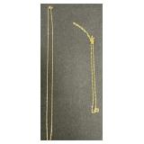 14 KT Gold Necklace, Sterling Silver Necklace.