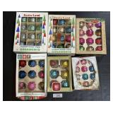 6 Boxes Of Shiny Brite & Santa Land Ornaments.