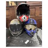 (3) Motorcycle/Dirt Bike Helmets.