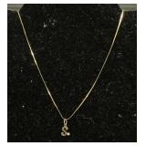 14 KT Italian Gold Necklace W/ S Pendant.