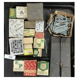 Partial Boxes Of Bolts & Screws, Compass Set.