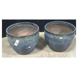 Pair Of Glazed Art Pottery Planters.