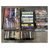 VHS & DVD Movies, Music Cassette Tapes.