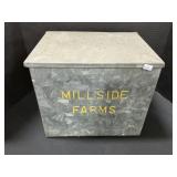 Millside Farms Galvanized Milk Box.