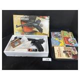 Crosman Mark II CO2 Pellet Pistol & Kid Books.