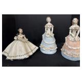 3 Holland Mold Porcelain Lady Figures.