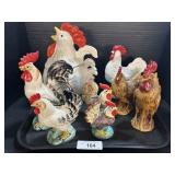 Westmoreland Chicken Dish, Chicken Figurines.