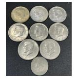 3 40% Silver Kennedy Halves, 5 Kennedy Halves