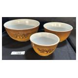 3 Pyrex Old Orchard Nesting Bowls.