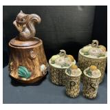 Squirrel Cookie Jar, Basket Style Storage Jars.