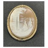 19th Century Carved Shell Cameo Brooch.