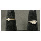 18 KT White Gold Diamond Ring, 14 KT Gold Diamond