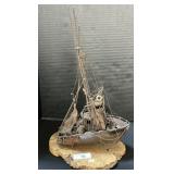 Mounted Steel Fishing Boat.