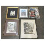 Art, Clown Oil On Canvas, Nude Watercolor.