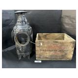 Western Ammo Crate, Arlington Railroad Lamp.