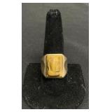 10 KT Gold Tigers Eye Ring.