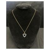 14 KT Gold Necklace W/Gemstone Pendant.