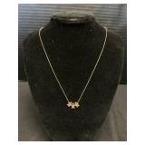 14 KT Gold Necklace W/Gingerbread Pendants.