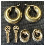 18K & 14K Gold Earrings.