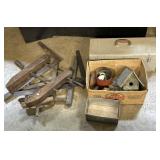 Clamps, Squares, Toolbox, Birdhouse.