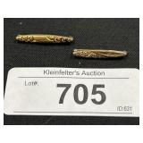 10K Gold & Gold Victorian Lapel Pins.