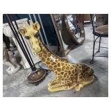 Vtg Chalk Ware Giraffe Statue.