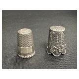 2 Sterling Silver Thimbles.