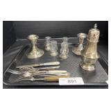 Sterling Silver Jars, Candlestick Holders,