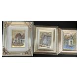 3 Oil On Sterling Silver Guido Borelli Paintings.