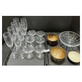 Flutes, Dessert Glasses, Crystal & Stoneware.