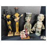 Carved Vietnamese Water Puppets & Cuban Figures.