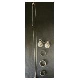Sterling Silver Necklace, Rings, Earrings.