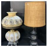 Victorian Floral Hurricane Lamp & Stove Lamp.