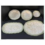 Italian Leaf Pattern Platters & Plates.