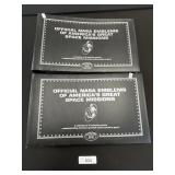 2 Official NASA Space Mission Patches Binders.