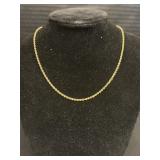 14 KT Rope Chain Choker Necklace.