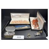 Sterling Silver Ring, Necklace. Tie Clip, Glasses.