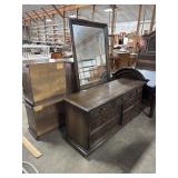 Vtg Oak Spanish Revival Style Vanity, Chest of