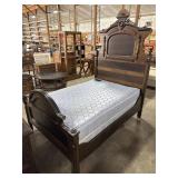 Victorian-Style Walnut Highback Bed.