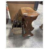 Mahogany Side Table, Rustic Magazine Rack.