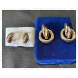 14K Gold & Gold Plated Sterling Silver Earrings.