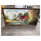 The Red Watermill' by E. Thomas, Framed Print.