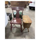 Woven Wood Sewing Basket, Painted Side Chair.
