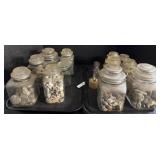 Glass Jars Full Of Rocks & Minerals.